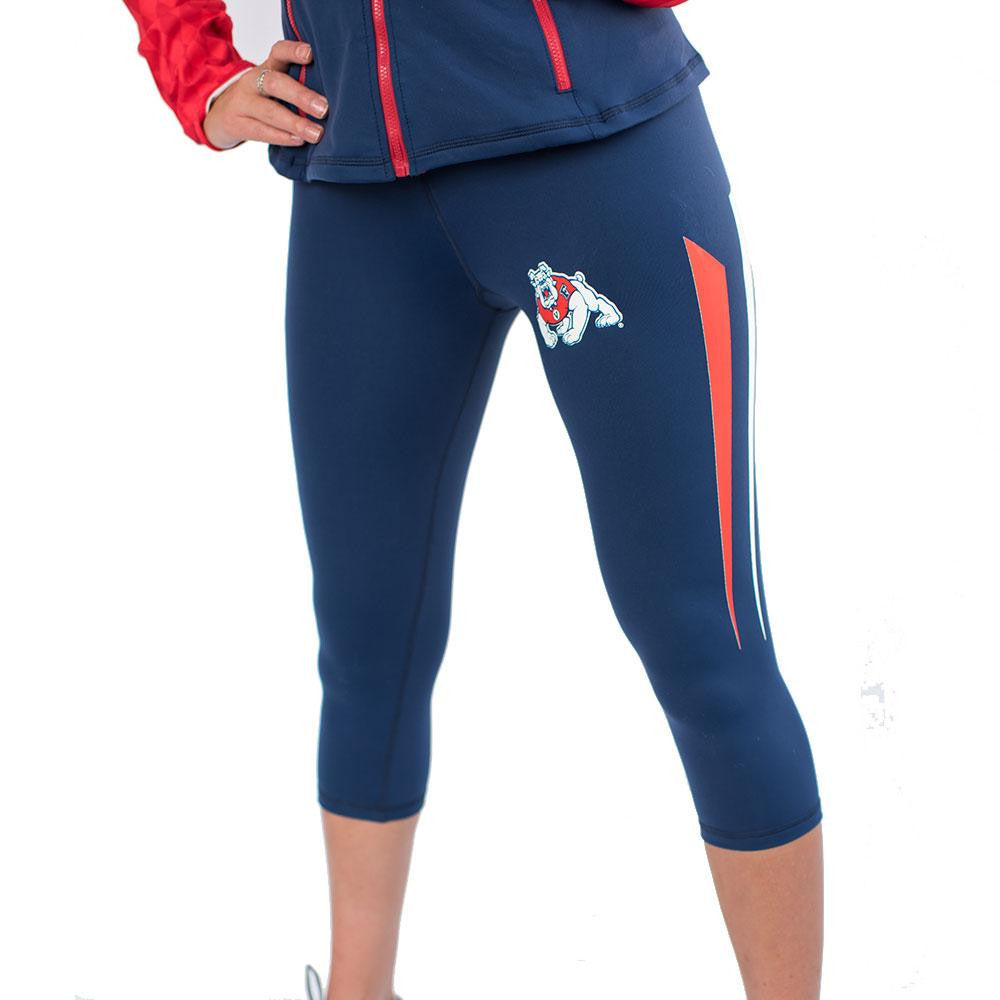 Fresno State Bulldogs NCAA Womens Yoga Pant (Navy Blue) (Medium)