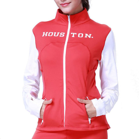 Houston Cougars NCAA Womens Yoga Jacket (Red) (X-Large)