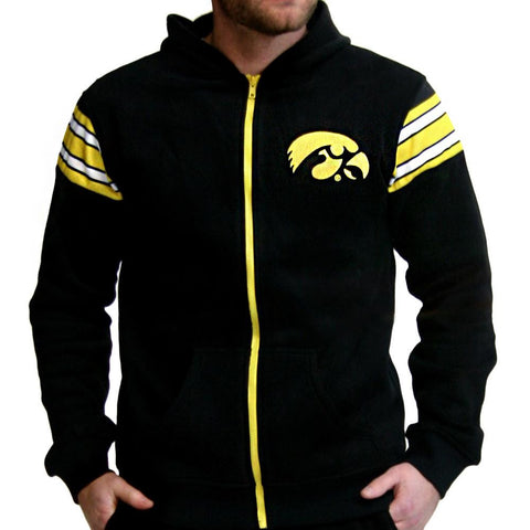 Iowa Hawkeyes NCAA Mens Full-Zip Hoddie (Black)