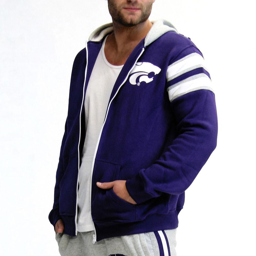 Kansas State Wildcats NCAA Mens Full-Zip Hoddie (Purple) (Small)