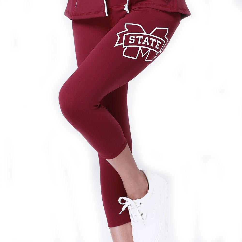 Mississippi State Bulldogs NCAA Womens Yoga Pant (Maroon) (Medium)