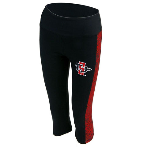 San Diego State Aztecs NCAA Womens Yoga Pant (Aztec Calendar) (Black) (X-Small)