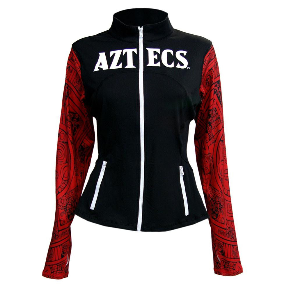 San Diego State Aztecs NCAA Womens Yoga Jacket (Aztec Calendar) (Black) (X-Small)