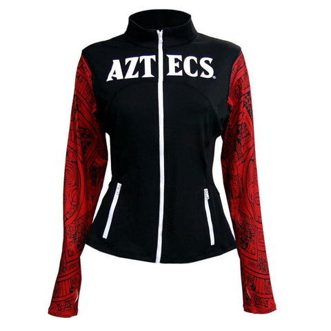 San Diego State Aztecs NCAA Womens Yoga Jacket (Aztec Calendar) (Black) (X-Large)