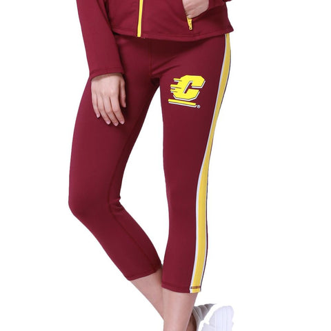 Central Michigan Chippewas NCAA Womens Yoga Pant (Maroon) (Medium)