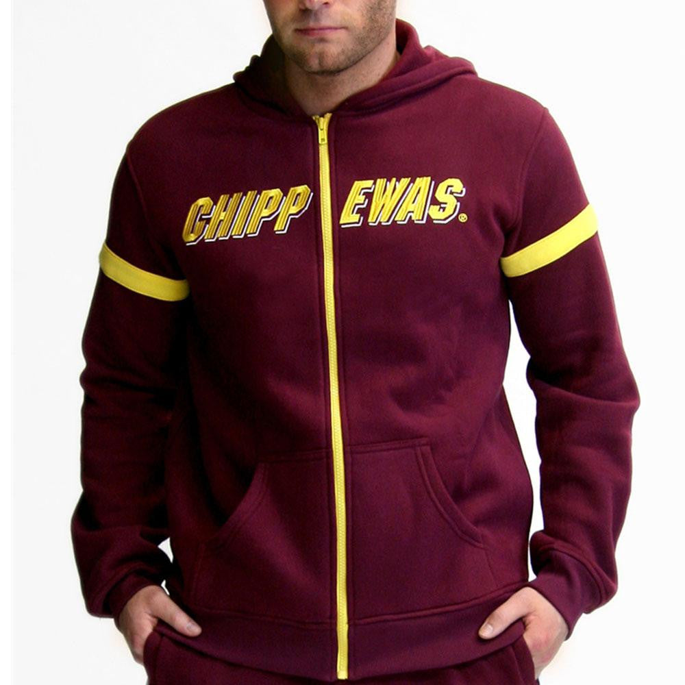 Central Michigan Chippewas NCAA Mens Full-Zip Hoddie (Maroon)