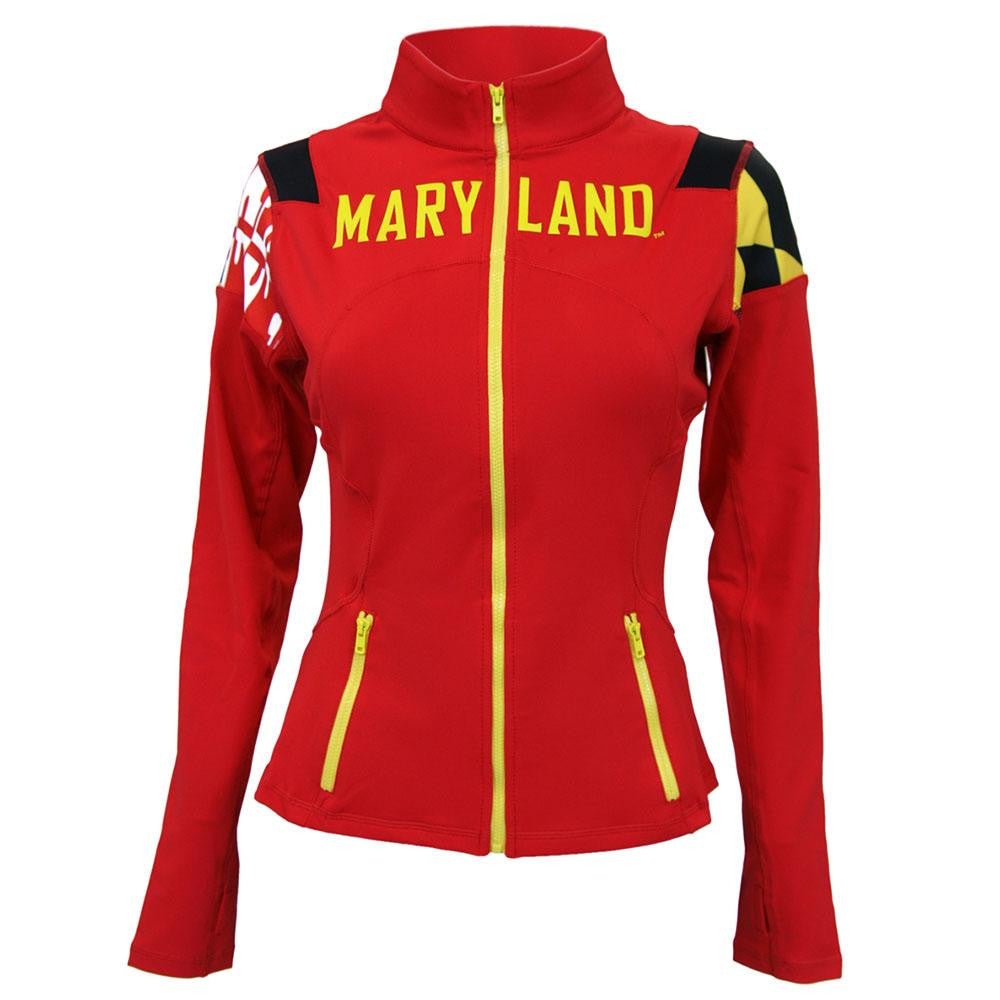 Maryland Terps NCAA Womens Yoga Jacket (Red)