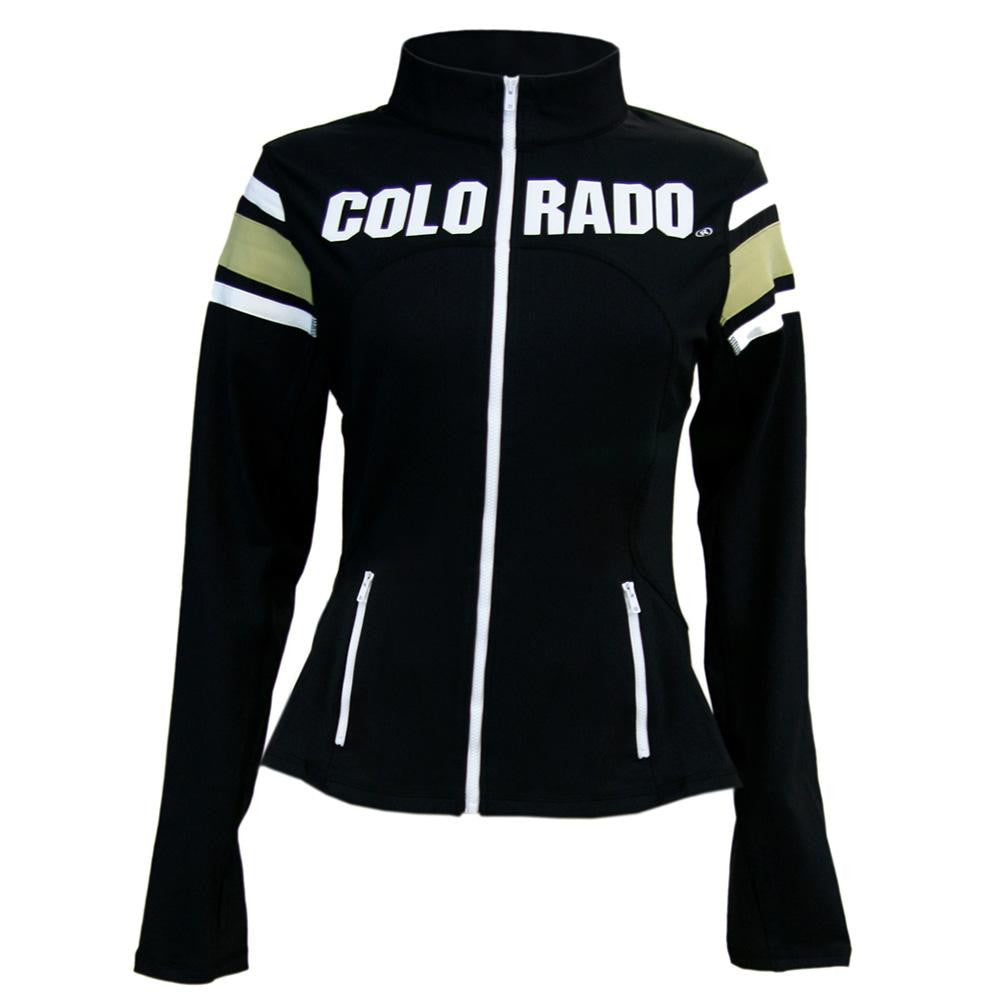 Colorado Golden Buffaloes NCAA Womens Yoga Jacket (Black) (Large)