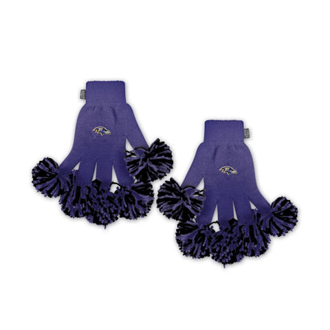 Baltimore Ravens NFL Spirit Fingerz Embroidered Pom Gloves