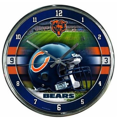 Chicago Bears NFL Chrome Round Clock