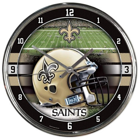 New Orleans Saints NFL Chrome Round Clock