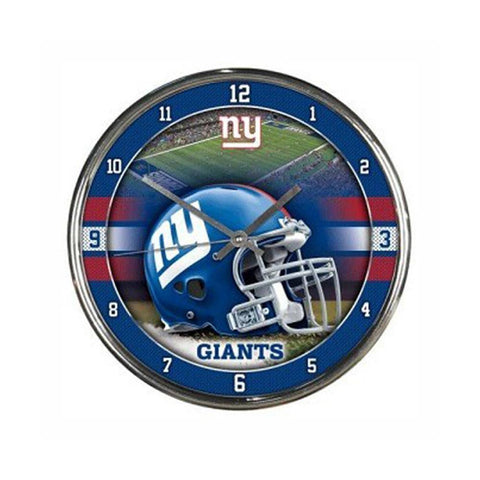 New York Giants NFL Chrome Round Clock