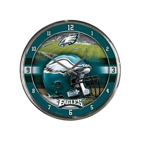 Philadelphia Eagles NFL Chrome Round Clock