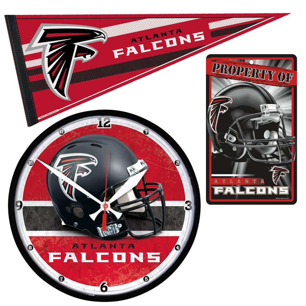 "Atlanta Falcons NFL Ultimate Clock, Pennant and Wall Sign Gift Set"