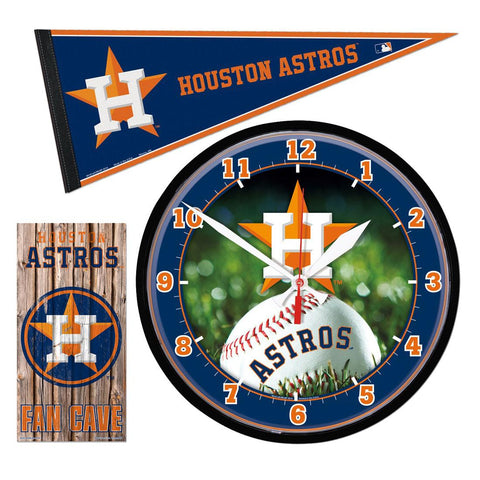 "Houston Astros MLB Ultimate Clock, Pennant and Wall Sign Gift Set"