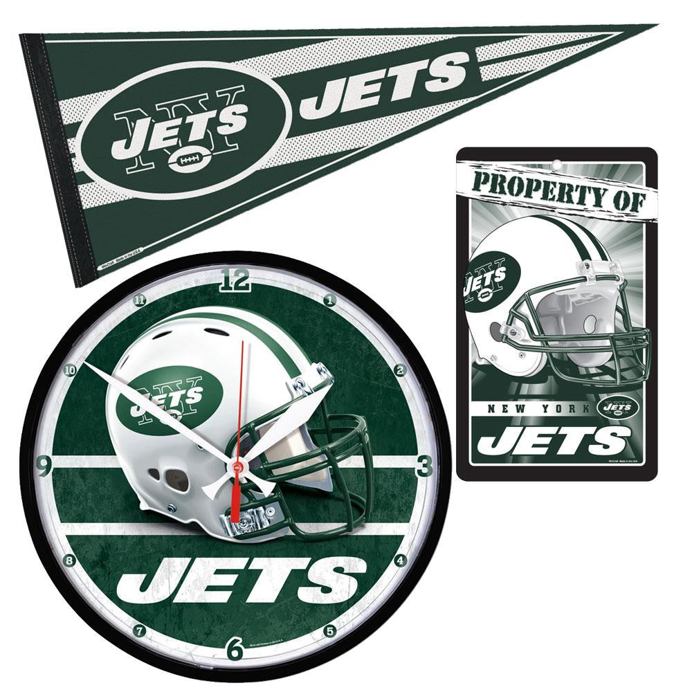 "New York Jets NFL Ultimate Clock, Pennant and Wall Sign Gift Set"