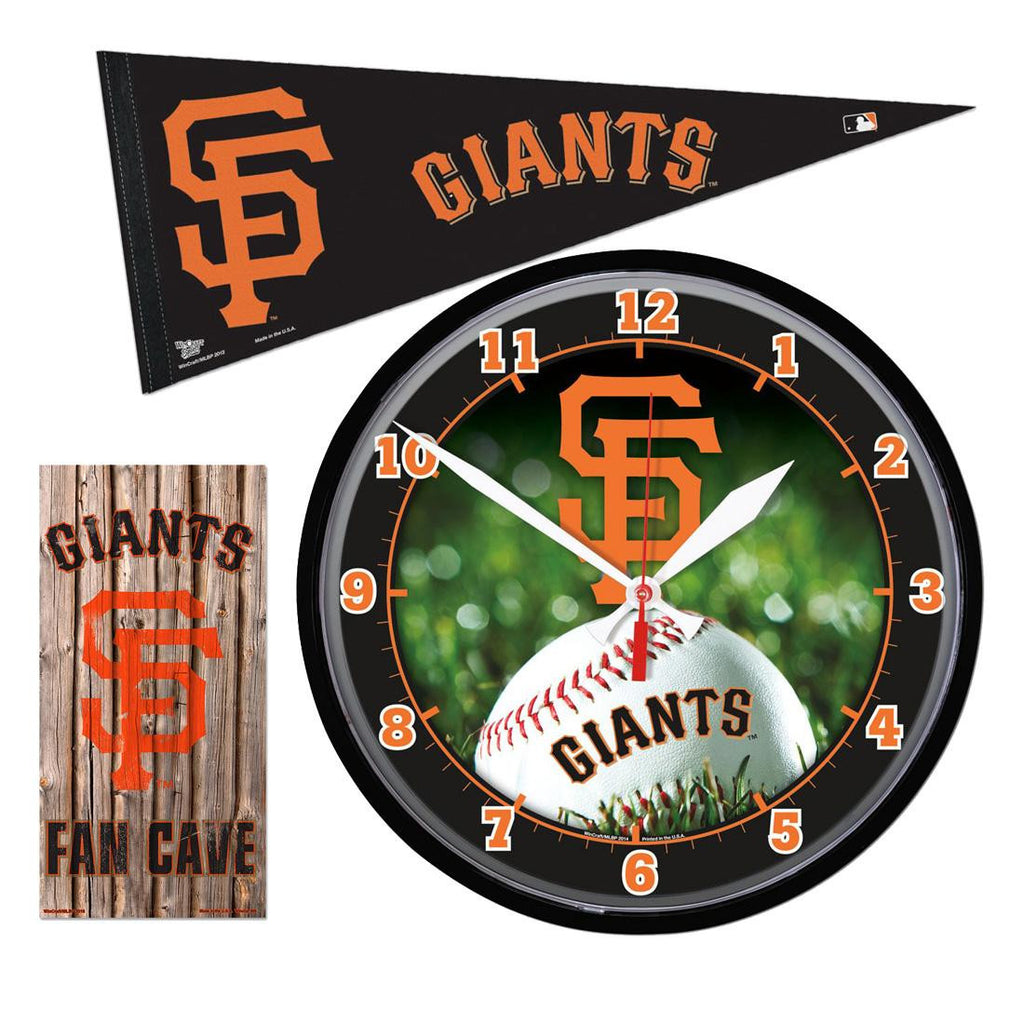 "San Francisco Giants MLB Ultimate Clock, Pennant and Wall Sign Gift Set"