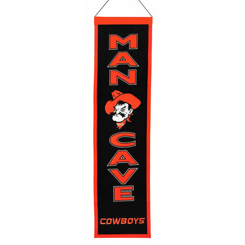 Oklahoma State Cowboys NCAA Man Cave Vertical Banner (8 x 32)